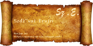 Szávai Ervin névjegykártya