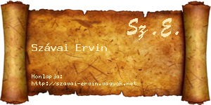 Szávai Ervin névjegykártya